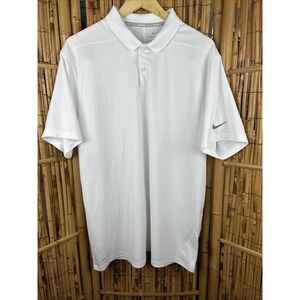 NWT Nike Golf Men's Standard Fit Dri-Fit Golf Polo Solid White Size XL